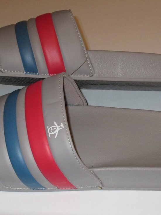 Original Penguin Men\'s Earle Slide Sandal Grey Red Blue NWT Classic Ships Free main image 8